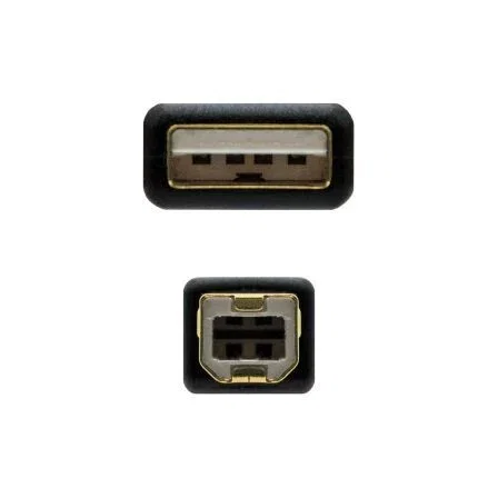 Nanocable Cable USB 2.0 Impresora con Ferrita, Tipo A/M a B/M, 5m, Negro